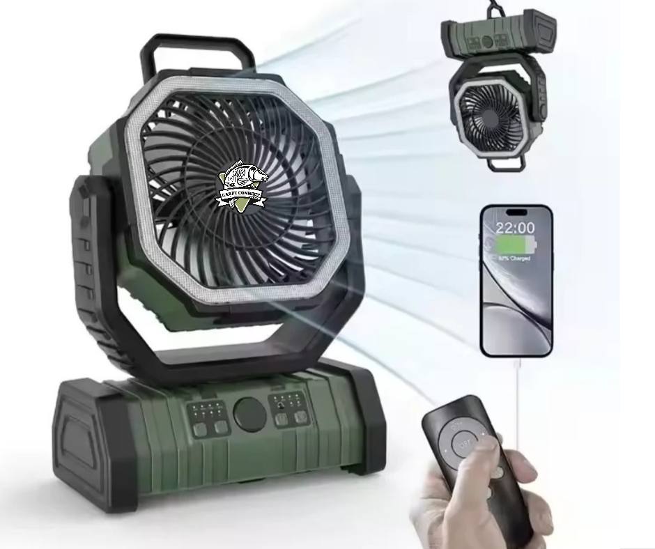 VENTILATEUR CARPECONNECT RECHARGEABLE + LED 90°